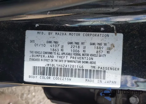 2010 Mazda Mazda3 S Sport from USA, damaged, VIN JM1BL1H62A1281146